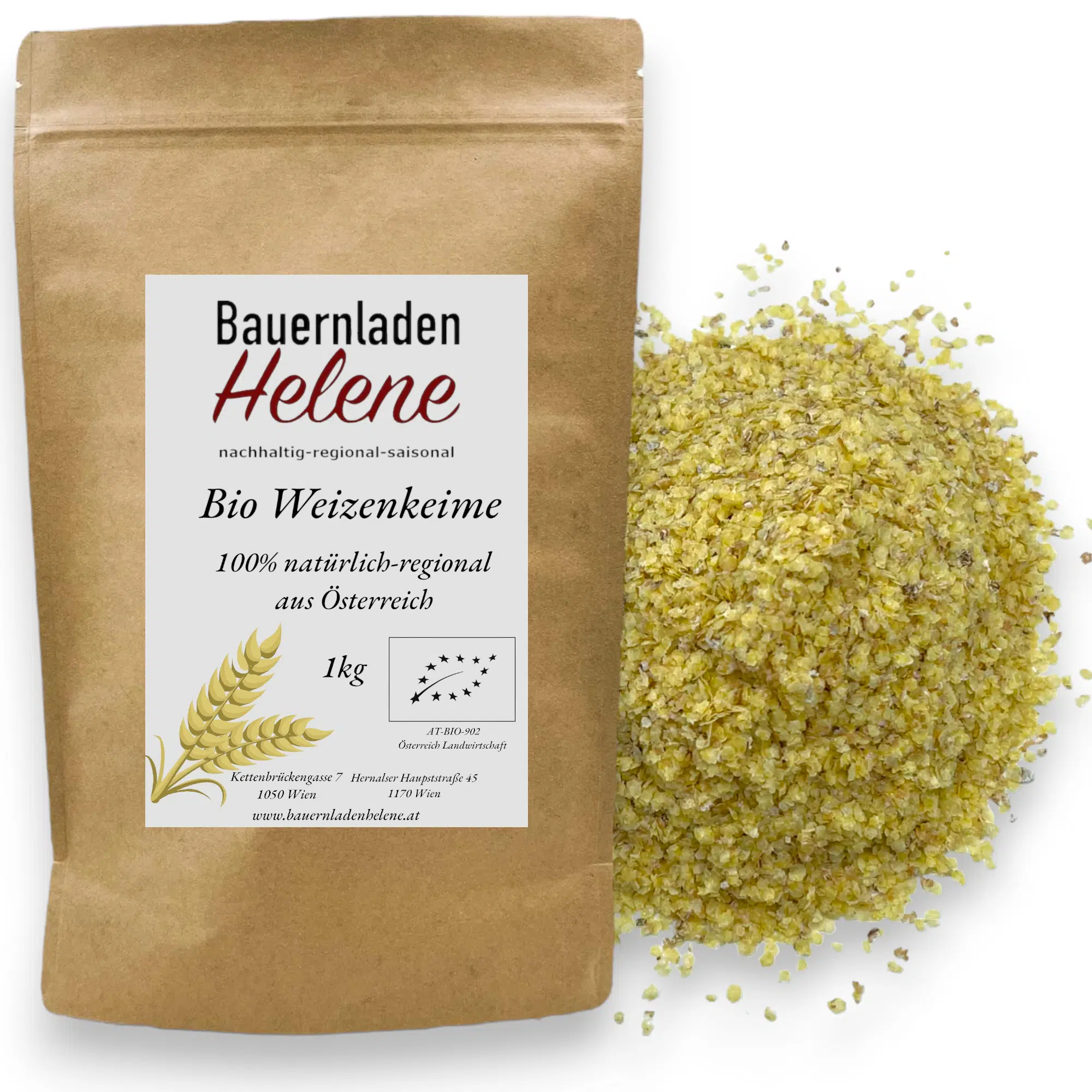 Bio Weizenkeime – Verpackung von Bauernladenhelene